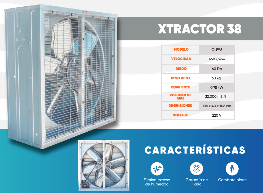 Extractor de aire axial. 32.000 m3/h