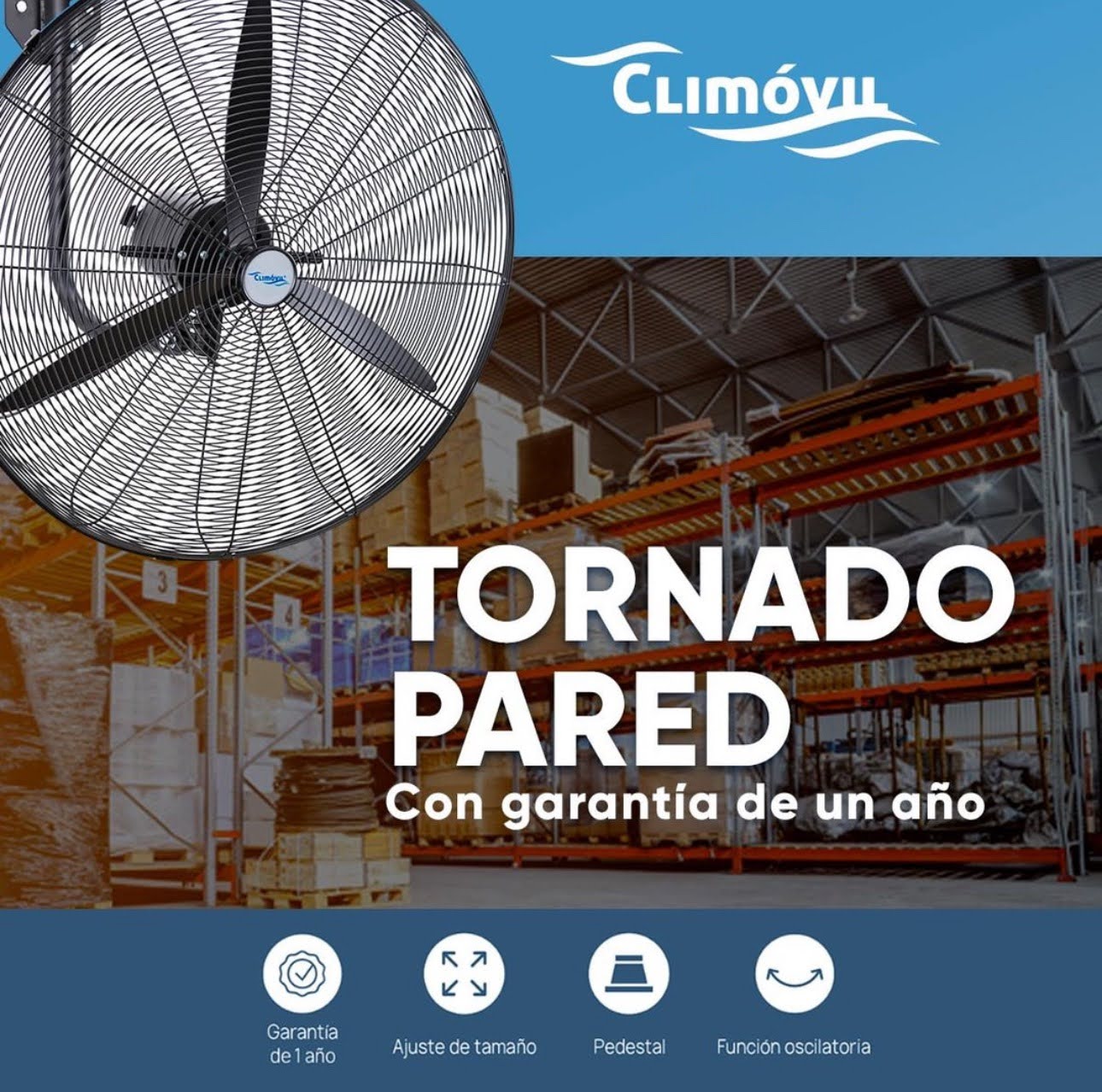 Ventilador de Pared, Modelo Tornado de 30 pulgadas