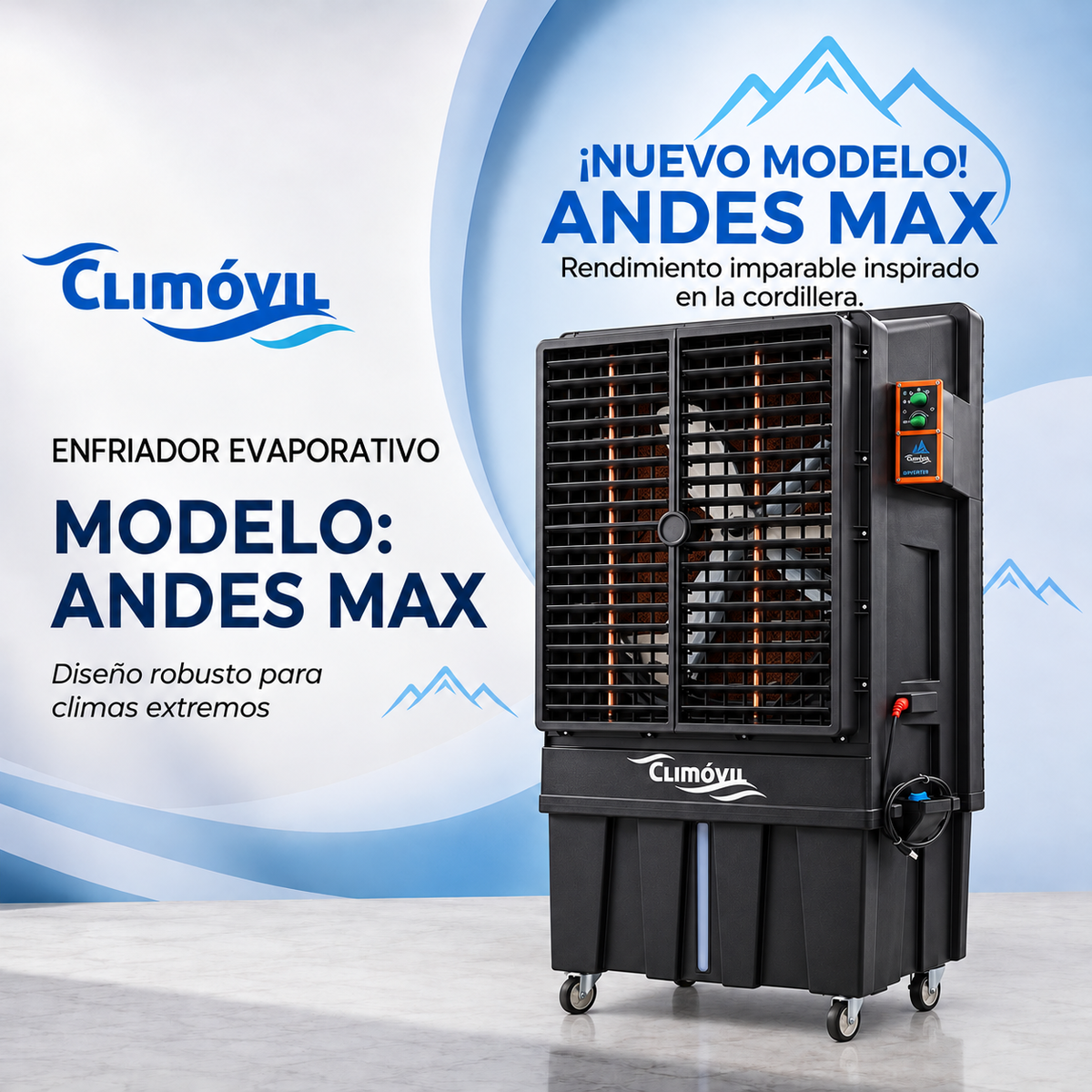 ANDES MAX   Enfriador Evaporativo Industrial 22.000 m3/h - Estanque de 200 Lts.