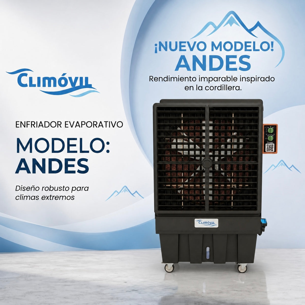 ANDES Enfriador de Aire Evaporativo 18.000 m3/h - Estanque de 120 Lts.