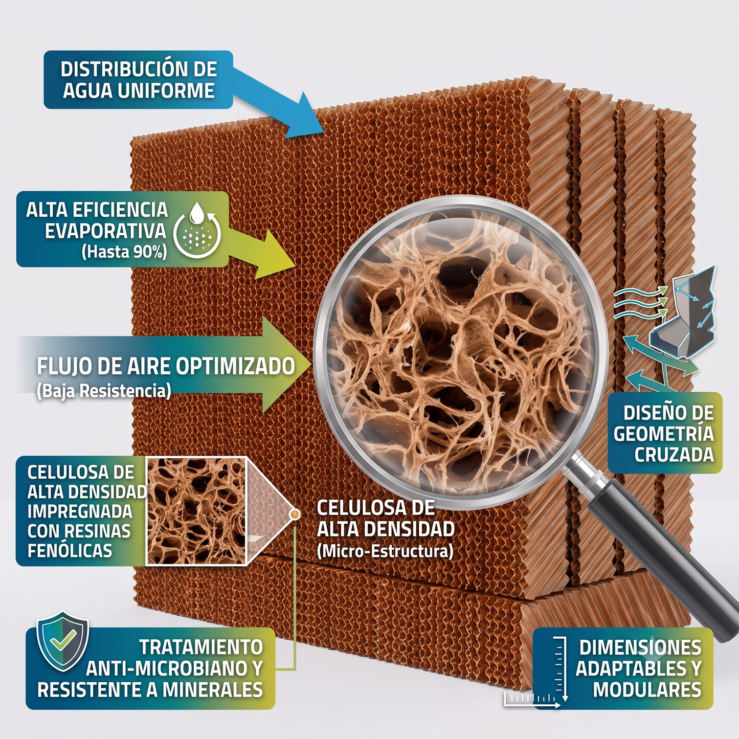 Panel Enfriador, Cooling Pad - Celulosa Inteligente